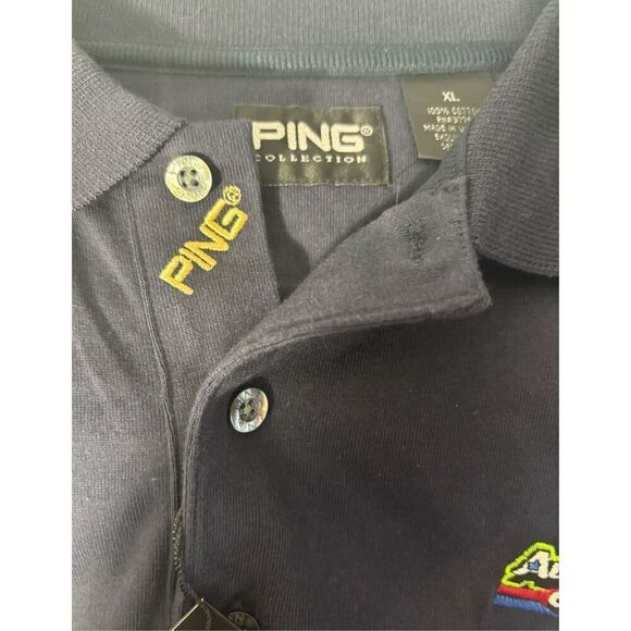 Ping  3-Button Short Sleeve Polo Shirt, Blue, Size XL, New - Picture 4 of 9